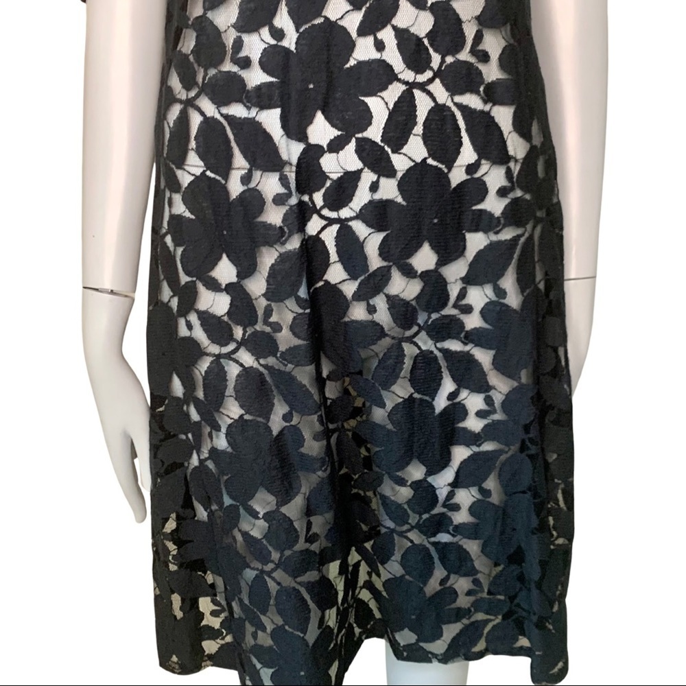 KATHRYN CONOVER Vintage Black Lace Embroidered Shift Dress Size 8 - Picture 4 of 14